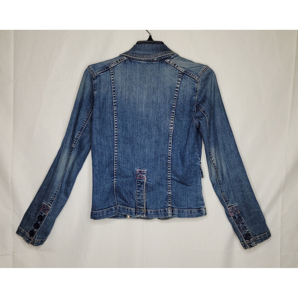 Vintage Gap Fitted Denim Jean Jacket Medium Wash Y2K - Picture 2 of 6